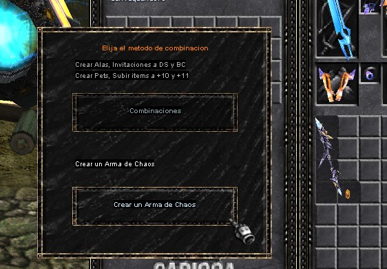 Opción Crear Arma Chaos